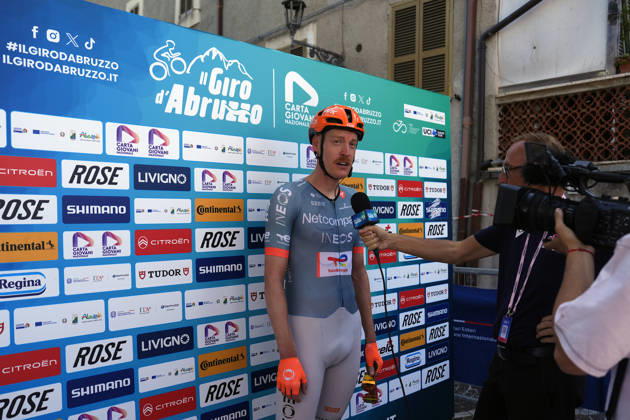France s Dorian Godon of Netcompany Ineos press conference, PK, Pressekonferenz during the Giro d™Abruzzo, stage 3 from Oricola - Piana del Cavaliere to San Benedetto dei Marsi (159 km) - Abruzzo, Italy - Thursday, September 17, 2026. - cycling. Copyright: xFabioxFerrari LaPressex