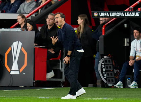 Carles Martinez (Bayer 04 Leverkusen, Cheftrainer) reagiert. GER, Bayer 04 Leverkusen vs NK Celje, UEFA Europa League, 1. Spieltag, Saison 2026 27, BayArena, Leverkusen, 16.09.2026 DFL REGULATIONS PROHIBIT ANY USE OF PHOTOGRAPHS AS IMAGE SEQUENCES AND OR QUASI-VIDEO Bayer 04 Leverkusen vs Celje, UEFA Europa League, 1. Spieltag, Saison 2026 27, 16.09.2026 Leverkusen Copyright: xEibner-Pressefoto ScottxColemanx EP_SCN