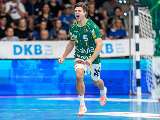Rutger ten Velde (Frisch Auf Goeppingen, 05) jubelt nach einem Tor, Frisch Auf Goeppingen vs. Rhein-Neckar Loewen, Handball, 1. Bundesliga, Herren, Spielzeit 2026 2027, 17.09.2026, Frisch Auf Goeppingen vs. Rhein-Neckar Loewen, Handball, 1. Bundesliga, Herren, Spielzeit 2026 2027, 17.09.2026 Goeppingen Copyright: xEibner-Pressefoto MichaelxSchmidx EP_MST