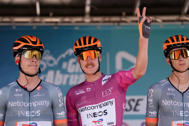 France s Dorian Godon of Netcompany Ineos cyclamen jersey during the Giro d™Abruzzo, stage 4 from Silvi to Controguerra (182 km) - Abruzzo, Italy - Friday, September 18, 2026. - cycling. Copyright: xMassimoxPaolone LaPressex