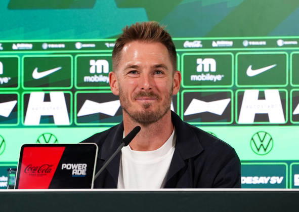 Tobias Strobl (VfL Wolfsburg, Cheftrainer) participates in a post-match press conference, PK, Pressekonferenz GER, VfL Wolfsburg vs SV Darmstadt 98, 2. Bundesliga, 6. Spieltag, Saison 2026-27, Volkswagen Arena, Wolfsburg, 18.09.2026 DFL REGULATIONS PROHIBIT ANY USE OF PHOTOGRAPHS AS IMAGE SEQUENCES AND OR QUASI-VIDEO VfL Wolfsburg vs SV Darmstadt 98, 2. Bundesliga, 6. Spieltag, Saison 2026-27, 18.09.2026 Wolfsburg Copyright: xEibner-Pressefoto ScottxColemanx EP_SCN