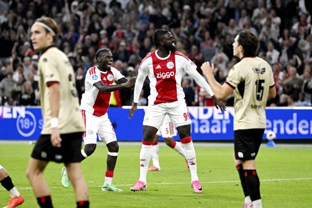 AMSTERDAM - Tolu Arokodare of Ajax celebrates the 2-2 during the Dutch Eredivisie match between AFC Ajax and Excelsior Rotterdam at the Johan Cruijff ArenA on September 19, 2026, in Amsterdam, the Netherlands. OLAF KRAAK ANP Eredivisie 2026 27 xVIxANPxSportx xxANPxIVx 569291751 originalFilename: 569291751