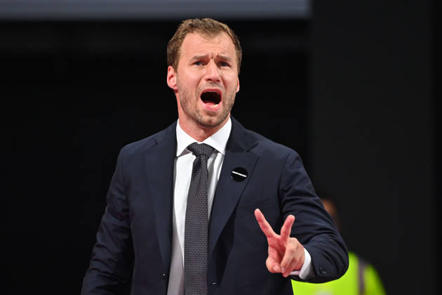 Trainer Anton GAVEL (FCB), Gestik,gibt Anweisungen, Einzelbild,angeschnittenes Einzelmotiv,Halbfigur,halbe Figur. Basketball BBL,Saison 2026 2027 FC Bayern Muenchen-Bamberg Baskets am 20.09.2026, BMW Park