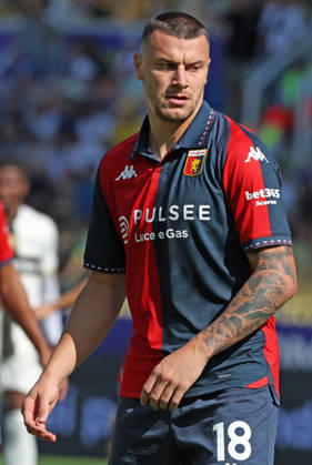 Genoa™s Milutin Osmajic during the Serie A soccer match between Parma and Genoa at the Ennio Tardini Stadium in Parma, north west Italy - September 20, 2026. - Soccer Copyright: xGiannixSantandrea LaPressex