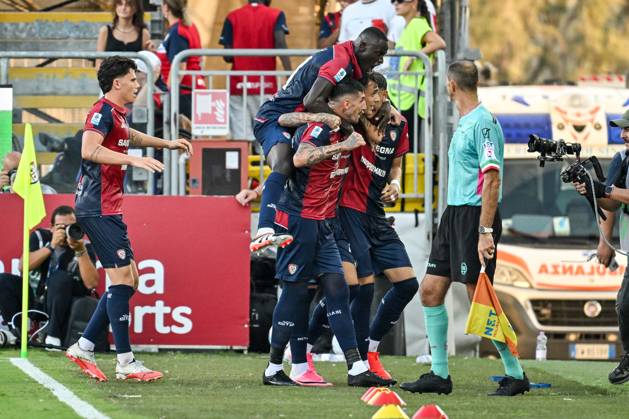 IPA88904915 - Daniel Maldini of Cagliari Calcio, Exultation, Joy, Celebration after scoring a goal, during the Cagliari Calcio vs. US Lecce Italian Serie A soccer match in Cagliari, Italy, September 7, 2026 Copyright: xLuigixCanu IPAxSportx xx IPA88904915