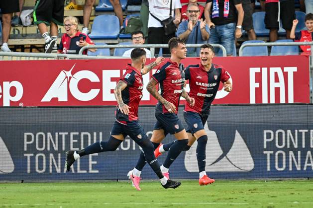 IPA88904959 - Daniel Maldini of Cagliari Calcio, Exultation, Joy, Celebration after scoring a goal, during the Cagliari Calcio vs. US Lecce Italian Serie A soccer match in Cagliari, Italy, September 7, 2026 Copyright: xLuigixCanu IPAxSportx xx IPA88904959