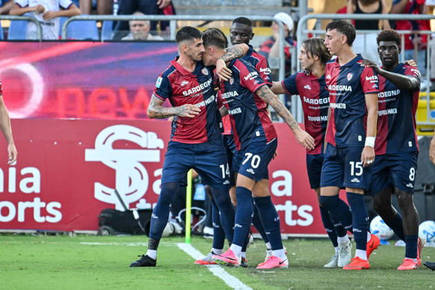 IPA88905306 - Daniel Maldini of Cagliari Calcio, Exultation, Joy, Celebration after scoring a goal, during the Cagliari Calcio vs. US Lecce Italian Serie A soccer match in Cagliari, Italy, September 7, 2026 Copyright: xLuigixCanu IPAxSportx xx IPA88905306