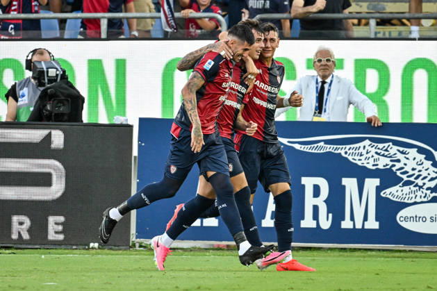 IPA88905025 - Daniel Maldini of Cagliari Calcio, Exultation, Joy, Celebration after scoring a goal, during the Cagliari Calcio vs. US Lecce Italian Serie A soccer match in Cagliari, Italy, September 7, 2026 Copyright: xLuigixCanu IPAxSportx xx IPA88905025