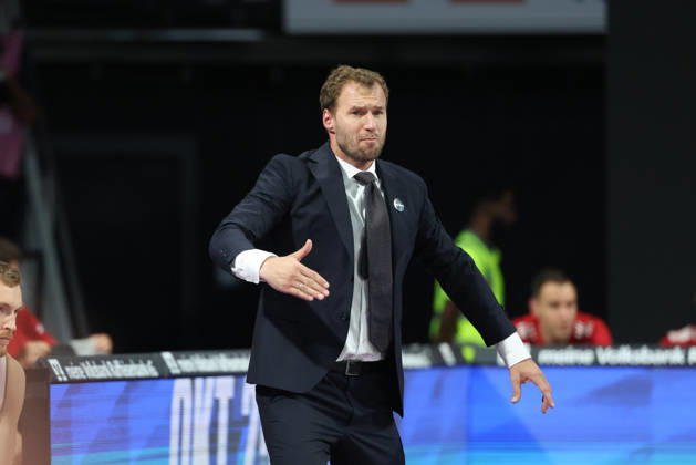 Anton Gavel (FC Bayern Basketball, Chef-Trainer) gestikuliert, Emotionen, GER, FC Bayern Basketball vs. Alba Berlin, Basketball, easycredit Basketball Bundesliga, 23.Spieltag, Saison 2026 2027, 26.09.2026, GER, FC Bayern Basketball vs. Alba Berlin, Basketball, easycredit Basketball Bundesliga, 23.Spieltag, Saison 2026 2027, 26.09.2026 Muenchen Copyright: xEibner-Pressefoto JennixMaulx EP_JML