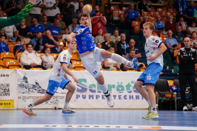 2. Handball-Bundesliga - 5. Spieltag: Dessau-Roßlauer HV 06 - 1. VfL Potsdam Marcel Nowak (Dessau-Roßlauer HV 06, 15) beim Sprungwurf am 26.09.2026 in der Anhalt-Arena, Dessau-Roßlau (Sachsen-Anhalt) Dessau-Roßlau Anhalt-Arena Sachsen-Anhalt Deutschland