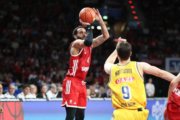 Duane Washington Jr. (FC Bayern Basketball, 04). GER, FC Bayern Basketball vs. Alba Berlin, Basketball, easycredit Basketball Bundesliga, 23.Spieltag, Saison 2026 2027, 26.09.2026, GER, FC Bayern Basketball vs. Alba Berlin, Basketball, easycredit Basketball Bundesliga, 23.Spieltag, Saison 2026 2027, 26.09.2026 Muenchen Copyright: xEibner-Pressefoto JennixMaulx EP_JML