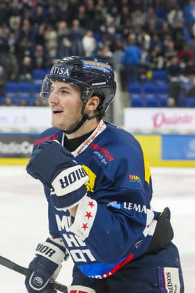 01 10 2026, Quinto, Gottardo Arena, NL: HC Ambrì-Piotta v SCL Tigers: 43 Tim Muggli (Ambri) celebrates his goal Quinto Gottardo Arena Ticino Switzerland Copyright: xJustPictures.ch JarixPestelaccix jp-en-JaPe-JP6_JAr_NL_HCAP_SCL_01Ott2026_000115