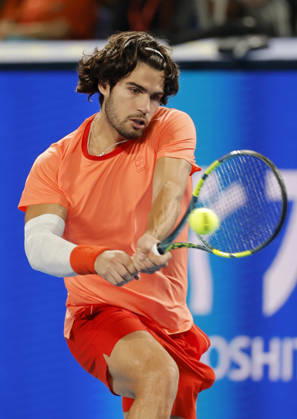 Tennis: Japan Open Carlos Alcaraz of Spain plays against Alex Michelsen of the United States in the men s singles first round at the Japan Open tennis tournament at Ariake Tennis Forest Park in Tokyo on Oct. 1, 2026. A14AA0005629710P