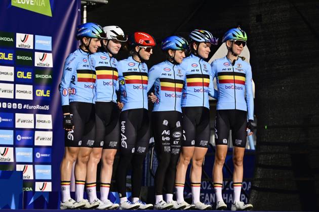 UEC 2026 Road European Championships Ljubljana 02 10 2026 SENCUR, SLOVENIA - OCTOBER 02 : riders of Belgium during the Women U23 cycling road race at the 2026 UEC Road European Championships. An UCI Continental Championships cycling race of 88,4 km with start and finsih in Sencur on October 2, 2026 in Sencur, Slovenia, 02 10 2026 Sencur Slovenia Copyright: xJanxDexMeuleneirx