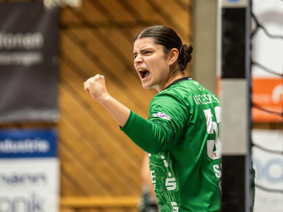 Kerstin Sander (SG Nuertingen-Zizishausen, 53) jubelt lautstark nach einer Parade, SG Nürtingen-Zizishausen vs. Frisch Auf Goeppingen, Handball, DHB-Pokal, Spielzeit 2026 2027, 03.10.2026 SG Nürtingen-Zizishausen vs. Frisch Auf Goeppingen, Handball, DHB-Pokal, Spielzeit 2026 2027, 03.10.2026 Nuertingen Copyright: xMichaelxSchmidt Eibner-Pressefotx EP_MST