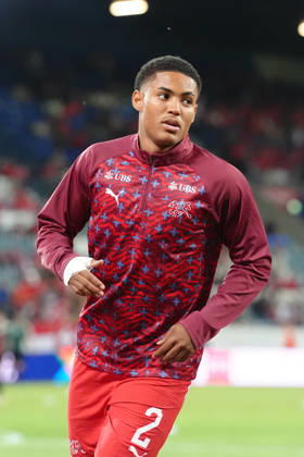 Luzern, Switzerland - October 03: Sascha Britschgi (2 SUI) before the UEFA Nations League match between Switzerland and Slovenia at thermoplan arena on October 03, 2026 in Luzern, Switzerland. Copyright: xKjetilxWaberx xSPPx Sportspressphoto_SPR244672