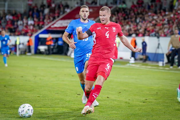 Fussball UEFA Nations League 2026 - 2027, 3. Spieltag - Schweiz vs Slowenien - Thermoplan Arena (Luzern): Nico Elvedi (Schweiz, 4) Copyright: xJOERANxSTEINSIEKx