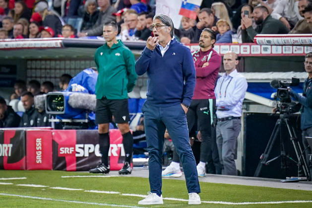 Fussball UEFA Nations League 2026 - 2027, 3. Spieltag - Schweiz vs Slowenien - Thermoplan Arena (Luzern): Murat Yakin (Schweiz, Trainer) Geste, Gestik, Emotion Copyright: xJOERANxSTEINSIEKx