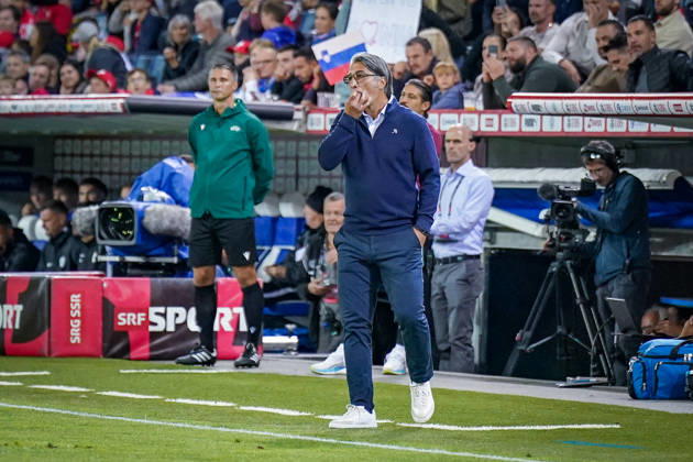 Fussball UEFA Nations League 2026 - 2027, 3. Spieltag - Schweiz vs Slowenien - Thermoplan Arena (Luzern): Murat Yakin (Schweiz, Trainer) Geste, Gestik, Emotion Copyright: xJOERANxSTEINSIEKx