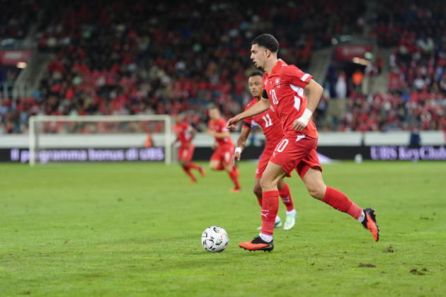 Luzern, Switzerland - October 03: Mohamed Zeki Amdouni (10 SUI) during the UEFA Nations League match between Switzerland and Slovenia at thermoplan arena on October 03, 2026 in Luzern, Switzerland. Copyright: xKjetilxWaberx xSPPx Sportspressphoto_SPR244828