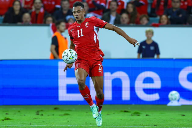 LUCERNE, SWITZERLAND - OCTOBER 03: Dan Ndoye (11 Switzerland) during the UEFA Nations League match between Switzerland and Slovenia at thermoplan arena on October 3, 2026 in Lucerne, Switzerland. Copyright: xUrsxOttigerx xSPPx Sportspressphoto_SPR245267