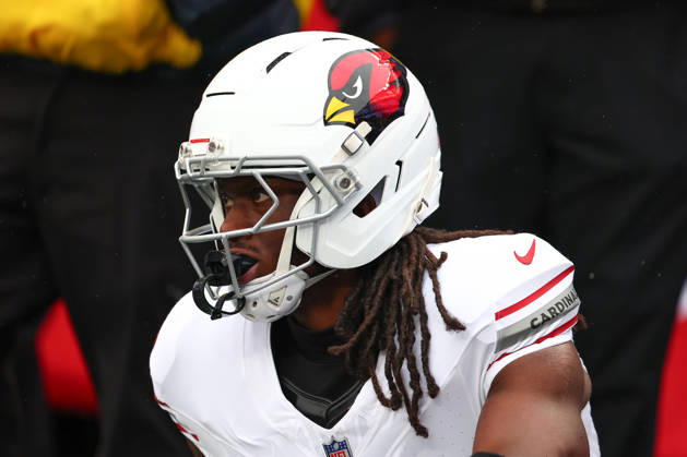 EAST RUTHERFORD, NJ - OCTOBER 04: Marvin Harrison Jr. 18 of the Arizona Cardinals reacts after scoring a touchdown during the game against the New York Giants on October 4, 2026 at MetLife Stadium in East Rutherford, New Jersey. (Photo by Rich Graessle Icon Sportswire) NFL, American Football Herren, USA OCT 04 Cardinals at Giants EDITORIAL USE ONLY Icon26100432792