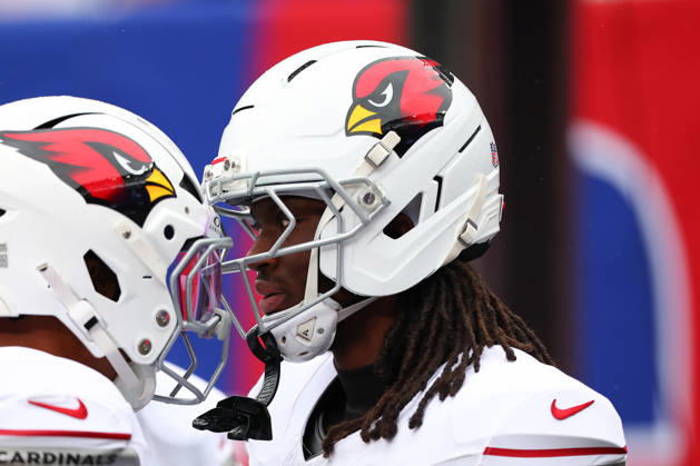 EAST RUTHERFORD, NJ - OCTOBER 04: Marvin Harrison Jr. 18 of the Arizona Cardinals reacts after scoring a touchdown during the game against the New York Giants on October 4, 2026 at MetLife Stadium in East Rutherford, New Jersey. (Photo by Rich Graessle Icon Sportswire) NFL, American Football Herren, USA OCT 04 Cardinals at Giants EDITORIAL USE ONLY Icon26100432794
