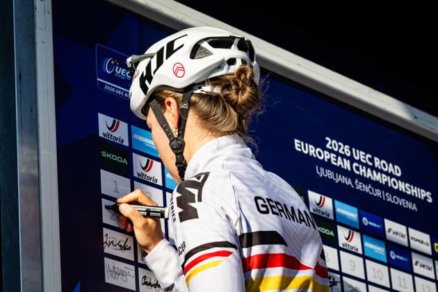 DWORATZEK Klara: UEC Road cycling, Rad, Radsport, Strasse European Championships - Ljubljana 2026 DWORATZEK Klara ( GER ) Germany Querformat - quer - horizontal - Landscape - Event Veranstaltung: UEC Road Cycling European Championships 2026 Ljubljana - Category Kategorie: Cycling - Road Cycling European Championships - Road Race Junior Women U19 - Location Ort: Europe Slovenia - Sencur - Å enÄur - Discipline: Road Race ( RR ) - Distance: 66,3 km - Date Datum: 04.10.2026 Sunday Day 3 -