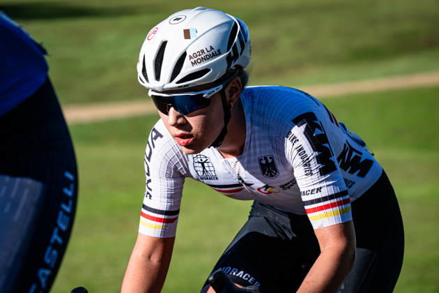 DWORATZEK Klara: UEC Road cycling, Rad, Radsport, Strasse European Championships - Ljubljana 2026 DWORATZEK Klara ( GER ) Germany Querformat - quer - horizontal - Landscape - Event Veranstaltung: UEC Road Cycling European Championships 2026 Ljubljana - Category Kategorie: Cycling - Road Cycling European Championships - Road Race Junior Women U19 - Location Ort: Europe Slovenia - Sencur - Å enÄur - Discipline: Road Race ( RR ) - Distance: 66,3 km - Date Datum: 04.10.2026 Sunday Day 3 -