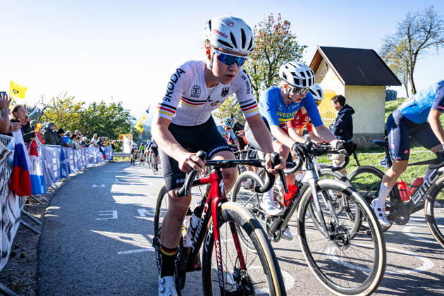 DWORATZEK Klara: UEC Road cycling, Rad, Radsport, Strasse European Championships - Ljubljana 2026 DWORATZEK Klara ( GER ) Germany Querformat - quer - horizontal - Landscape - Event Veranstaltung: UEC Road Cycling European Championships 2026 Ljubljana - Category Kategorie: Cycling - Road Cycling European Championships - Road Race Junior Women U19 - Location Ort: Europe Slovenia - Sencur - Å enÄur - Discipline: Road Race ( RR ) - Distance: 66,3 km - Date Datum: 04.10.2026 Sunday Day 3 -