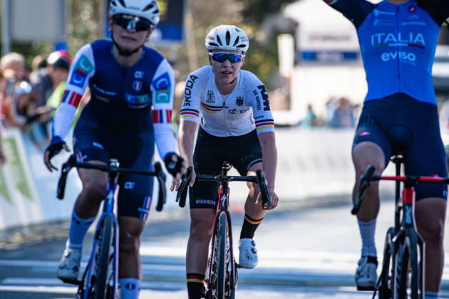 DWORATZEK Klara: UEC Road cycling, Rad, Radsport, Strasse European Championships - Ljubljana 2026 DWORATZEK Klara ( GER ) Germany Querformat - quer - horizontal - Landscape - Event Veranstaltung: UEC Road Cycling European Championships 2026 Ljubljana - Category Kategorie: Cycling - Road Cycling European Championships - Road Race Junior Women U19 - Location Ort: Europe Slovenia - Sencur - Å enÄur - Discipline: Road Race ( RR ) - Distance: 66,3 km - Date Datum: 04.10.2026 Sunday Day 3 -