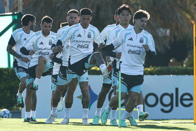Argentina™s forward Lionel Messi and teammates take part in a training session at AFA (Argentine Football Association) training center in Ezeiza, Buenos Aires Province, on October 5, 2026, ahead of the next friendlys football matchs against Benin national team, Nationalteam Lionel Messi took part in the final training session of his professional career with the Argentine national team before his farewell match. (Photo by Alejandro Pagni PHOTOxPHOTO) Copyright: xAlejandroxPAGNIx