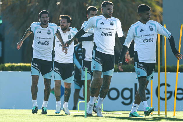 Argentina™s forward Lionel Messi and teammates take part in a training session at AFA (Argentine Football Association) training center in Ezeiza, Buenos Aires Province, on October 5, 2026, ahead of the next friendlys football matchs against Benin national team, Nationalteam Lionel Messi took part in the final training session of his professional career with the Argentine national team before his farewell match. (Photo by Alejandro Pagni PHOTOxPHOTO) Copyright: xAlejandroxPAGNIx