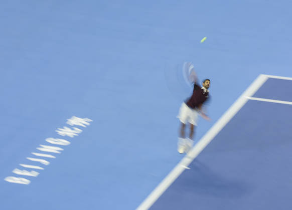 (261006) -- BEIJING, Oct. 6, 2026 -- Novak Djokovic of Serbia serves during the men s singles final match against Alex de Minaur of Australia at 2026 China Open tennis tournament in Beijing, China, Oct. 6, 2026. ) (SP)CHINA-BEIJING-TENNIS-CHINA OPEN-MEN S SINGLES-FINAL(CN) BaixXuefei