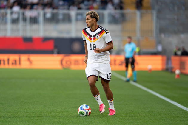 06.10.2026, GER, Deutschland U21, U 21 vs Georgien U21 Paris Brunner (Deutschland U21, 19) Einzelaktion; Ganzkörper Ganzkoerper ; Ball am Fuss; Bielefeld SchücoArena Bielefeld Deutschland Copyright: xnordphotoxGmbHx xChristianxSchulzex