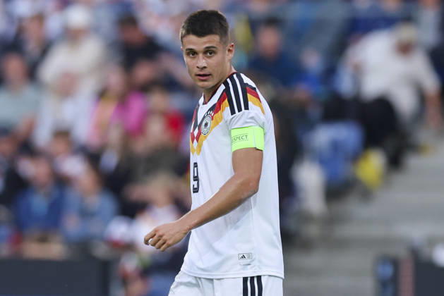 Nicolo Tresoldi (Germany) looks on during the UEFA Under21 EURO Qualifier, EM, Europameisterschaft between Germany U21, U 21 and Georgia U21 at Almstadion on October 6, 2026 in Bielefeld, Germany. (Photo by Marco Steinbrenner DeFodi Images) -