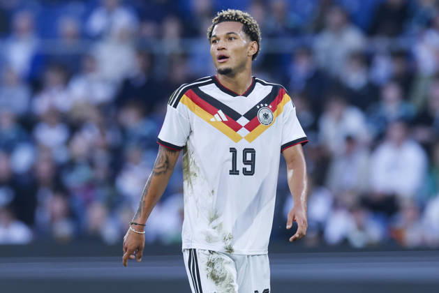 Paris Brunner (Germany) looks dejected during the UEFA Under21 EURO Qualifier, EM, Europameisterschaft between Germany U21, U 21 and Georgia U21 at Almstadion on October 6, 2026 in Bielefeld, Germany. (Photo by Marco Steinbrenner DeFodi Images) -