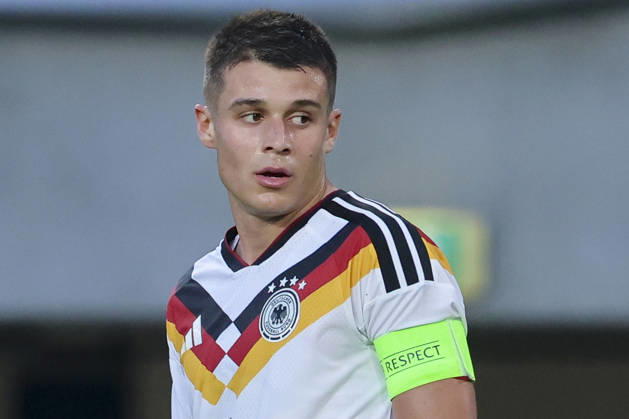 Nicolo Tresoldi (Germany) looks on during the UEFA Under21 EURO Qualifier, EM, Europameisterschaft between Germany U21, U 21 and Georgia U21 at Almstadion on October 6, 2026 in Bielefeld, Germany. (Photo by Marco Steinbrenner DeFodi Images) -