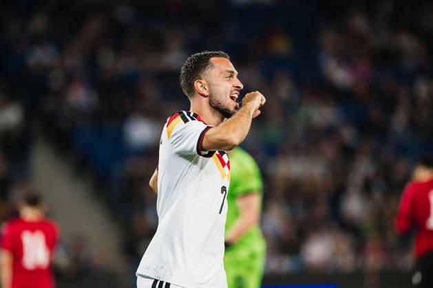 U21, U 21 EM-Qualifikation: Deutschland - Georgien, 06.10.2026 Arijon IbrahimoviÄ‡ (Deutschland, 7) ärgert sich; Fußball, EM-Qualifikation U 21, 10. Spieltag: Deutschland vs. Georgien am 06.10.2026, Bielefeld DFB REGULATIONS PROHIBIT ANY USE OF PHOTOGRAPHS AS IMAGE SEQUENCES AND OR QUASI-VIDEO. Copyright: xBEAUTIFULxSPORTS Tonhäuserx