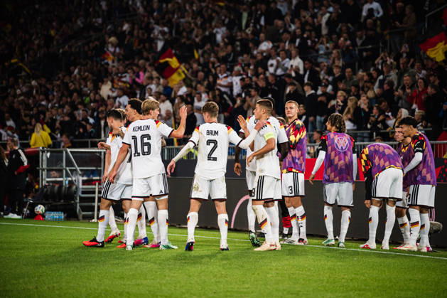 U21, U 21 EM-Qualifikation: Deutschland - Georgien, 06.10.2026 TOR, JUBEL zum 2:0 durch Dženan PejÄinović (Deutschland, 11); Fußball, EM-Qualifikation U 21, 10. Spieltag: Deutschland vs. Georgien am 06.10.2026, Bielefeld DFB REGULATIONS PROHIBIT ANY USE OF PHOTOGRAPHS AS IMAGE SEQUENCES AND OR QUASI-VIDEO. Copyright: xBEAUTIFULxSPORTS Tonhäuserx