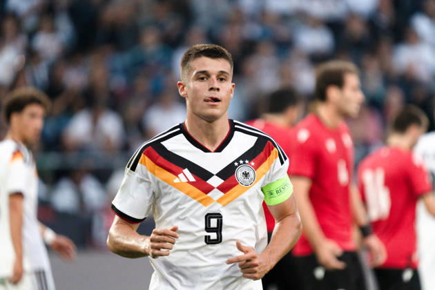 Deutschland: U21, U 21 EM-Qualifikation 2026 2027, Deutschland U21 vs. Georgien U21, Nationalmannschaft, DFB Länderspiel Dienstag 27.03.2026, Schüco Arena, Bielefeld Nicolo Tresoldi Copyright: xCelinaxLeiersx