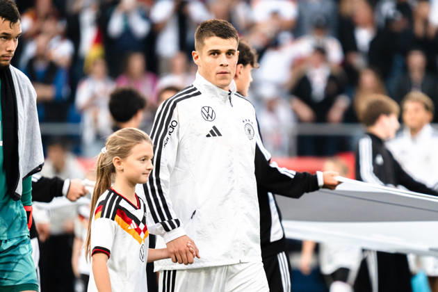 Deutschland: U21, U 21 EM-Qualifikation 2026 2027, Deutschland U21 vs. Georgien U21, Nationalmannschaft, DFB Länderspiel Dienstag 27.03.2026, Schüco Arena, Bielefeld Nicolo Tresoldi Copyright: xCelinaxLeiersx