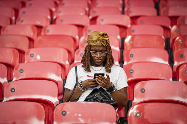 RECORD DATE NOT STATED 6th October 2026; Wembley Stadium, London, England; UEFA Nations League Football, England versus Czech Republic; An England fan waits for the players to arrive GodfreyxPitt