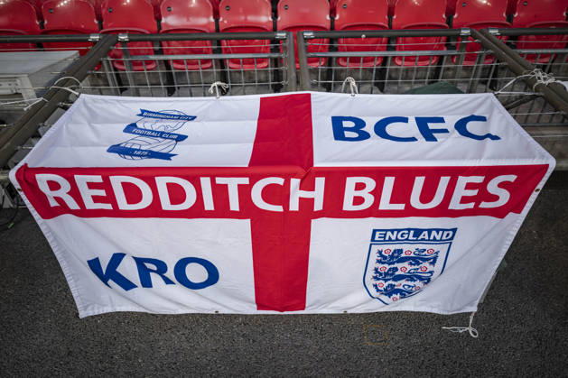 RECORD DATE NOT STATED 6th October 2026; Wembley Stadium, London, England; UEFA Nations League Football, England versus Czech Republic; Birmingham City and England fans put a flag in the stand GodfreyxPitt