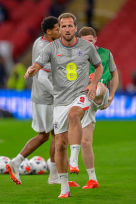 LONDON, ENGLAND OCTOBER 06 - Harry Kane of England during pre game warm up before the UEFA Nations League game between England and Czechia at Wembley Stadium on October 06, 2026 in London, England. (Photo by Keeran Marquis Sports Press Photo) Copyright: xKeeranxMarquis SPPx Sportspressphoto_SPR247137