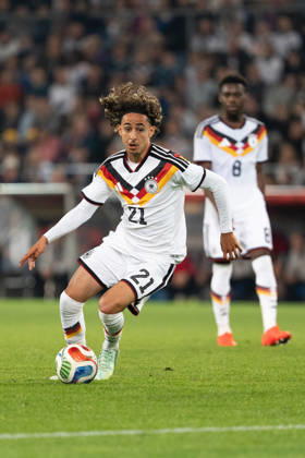 06.10.2026, GER, Deutschland U21, U 21 vs Georgien U21 Wael Mohya (Deutschland U21, 21) Einzelaktion; Ganzkörper Ganzkoerper ; Ball am Fuss; Bielefeld SchücoArena Bielefeld Deutschland Copyright: xnordphotoxGmbHx xChristianxSchulzex