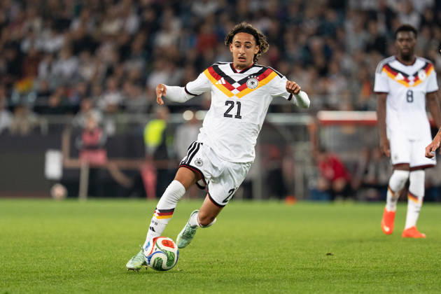 06.10.2026, GER, Deutschland U21, U 21 vs Georgien U21 Wael Mohya (Deutschland U21, 21) Einzelaktion; Ganzkörper Ganzkoerper ; Ball am Fuss; Bielefeld SchücoArena Bielefeld Deutschland Copyright: xnordphotoxGmbHx xChristianxSchulzex