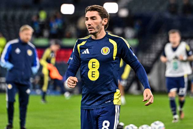 Scotland v Slovenia UEFA Nations League Billy Gilmour of Scotland warms up during the UEFA Nations League match at Barclays Hampden, Glasgow 06 10 2026 UK Newspapers OUT Copyright: xJamiexJohnstonx FIL-24032-0034