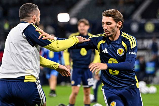 Scotland v Slovenia UEFA Nations League John McGinn and Billy Gilmour of Scotland warm up during the UEFA Nations League match at Barclays Hampden, Glasgow 06 10 2026 UK Newspapers OUT Copyright: xJamiexJohnstonx FIL-24032-0038