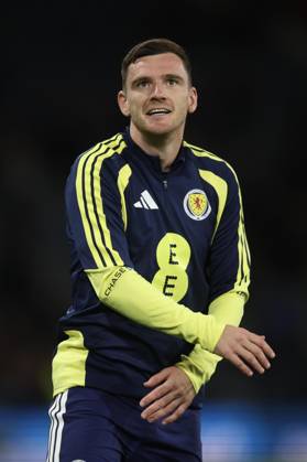 RECORD DATE NOT STATED 6th October 2026; Hampden Park, Glasgow, Scotland; UEFA Nations League Football, Scotland versus Slovenia; Andy Robertson of Scotland during the warm up before the match DavidxYoung